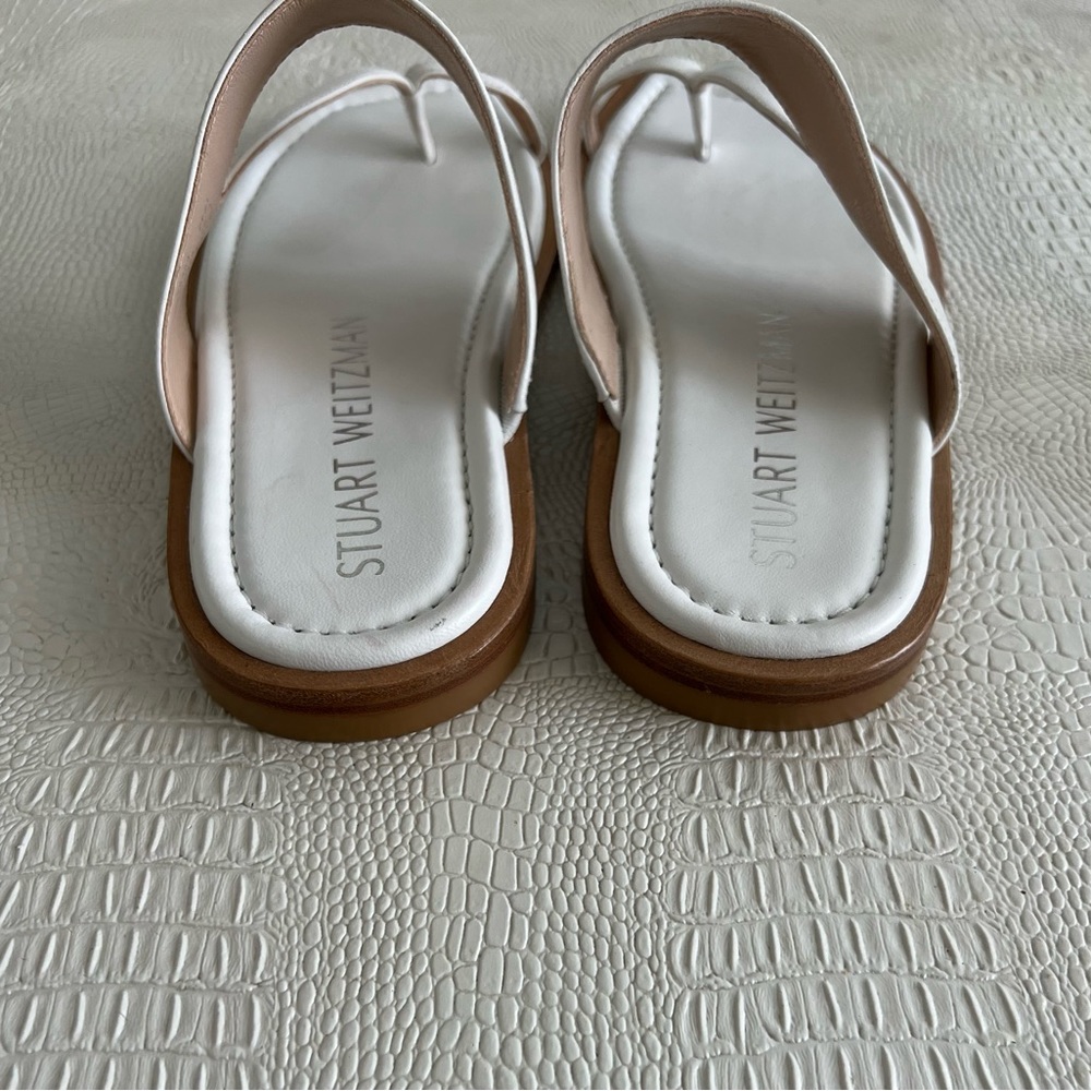 Stuart Weitzman Lyla Flat Sandal - White - Picture 6 of 9